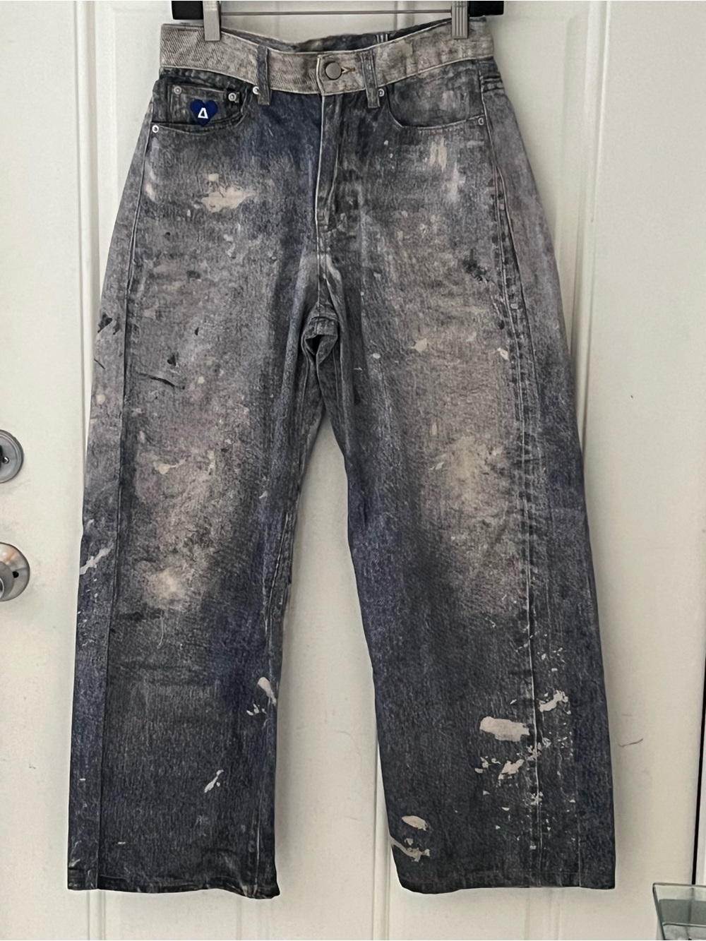 Aelfric Eden  Washed Paint-Splatter baggy  Jeans